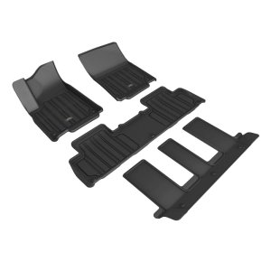 Rivian R1S Floor Mat Set - Front + Rear - 3D MAXpider - Elitect - Black - `22-`24 Rivian R1S Floor Mat Set - Front + Rear - 3D MAXpider - Elitect - Black - `22-`24